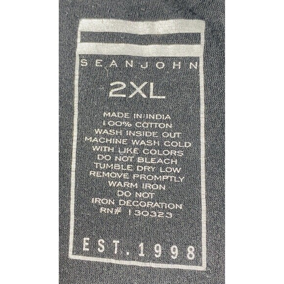 vintage sean john t shirt Graphic Size 2XL Black - Picture 2 of 3